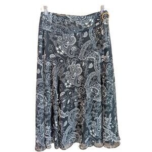 Boho Maxi Skirt 8P Flowing Side Tie Belt Peasant Cottagecore Whimsygoth Timeless